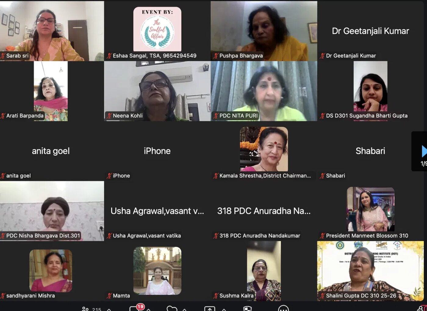 Many women joined together in one large online session