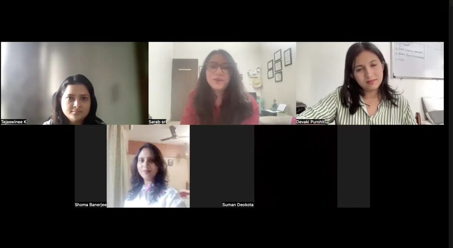 Women joining the online circle over a video call